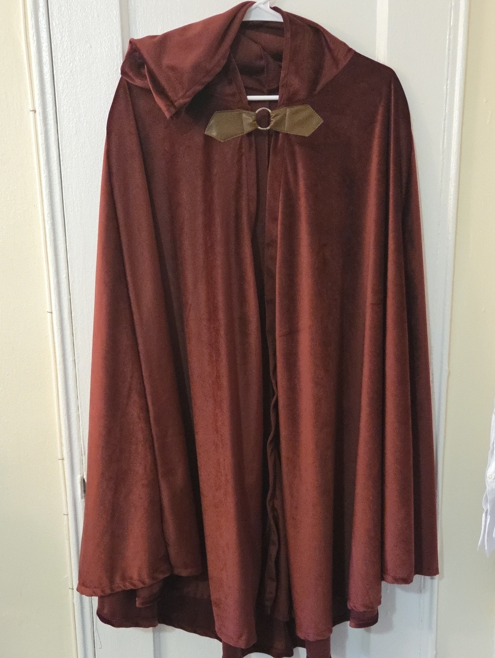 Renaissance Hooded Brown Cloak Medieval Velvet Cape with Hood Capelet OS